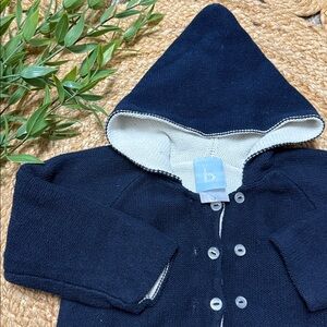 Bellabliss Cotton buttoned Front Sweater Coat Navy Blue. 2T